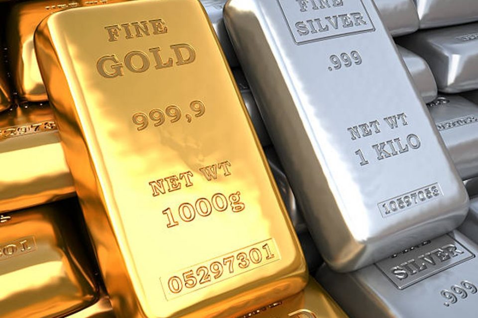 gold and silver bars commodity market investment