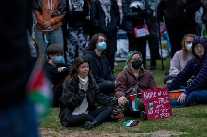 Protestors demanding CU divest from Israel set up camp at Denver’s Auraria campus