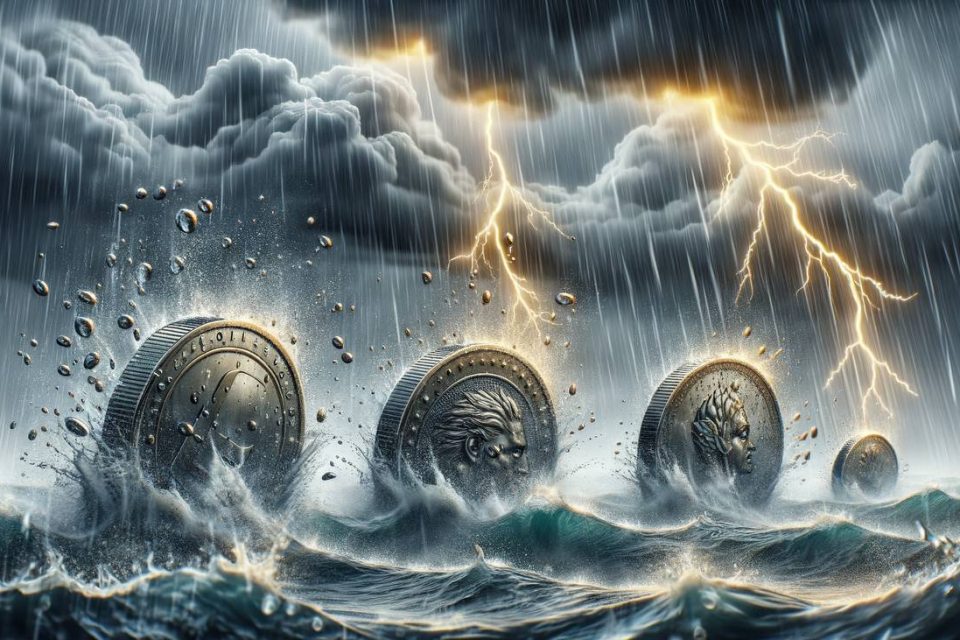 Three coins blazing through the storm