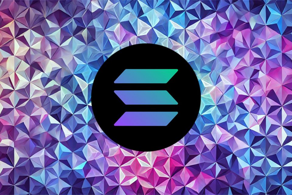 Solana Logo on Geometric Background